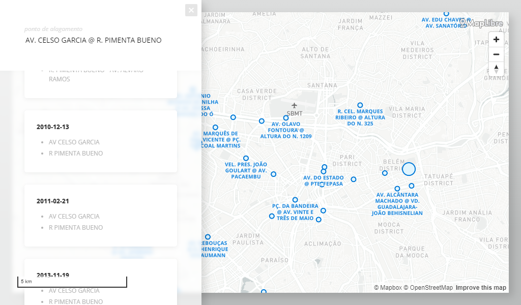 Mapa de Pontos de Alagamento Críticos